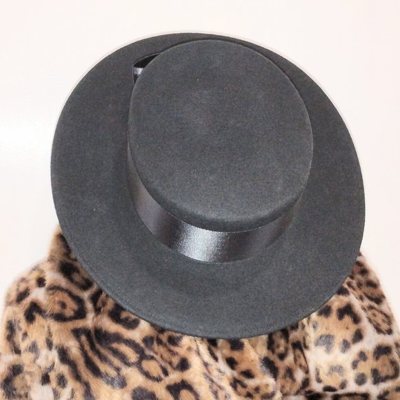 VINTAGE BLACK WOOL HAT - Picture 4 of 8